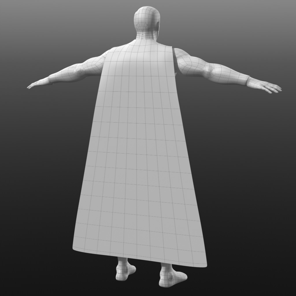 Man of Steel Costume Low-poly 3D model_7