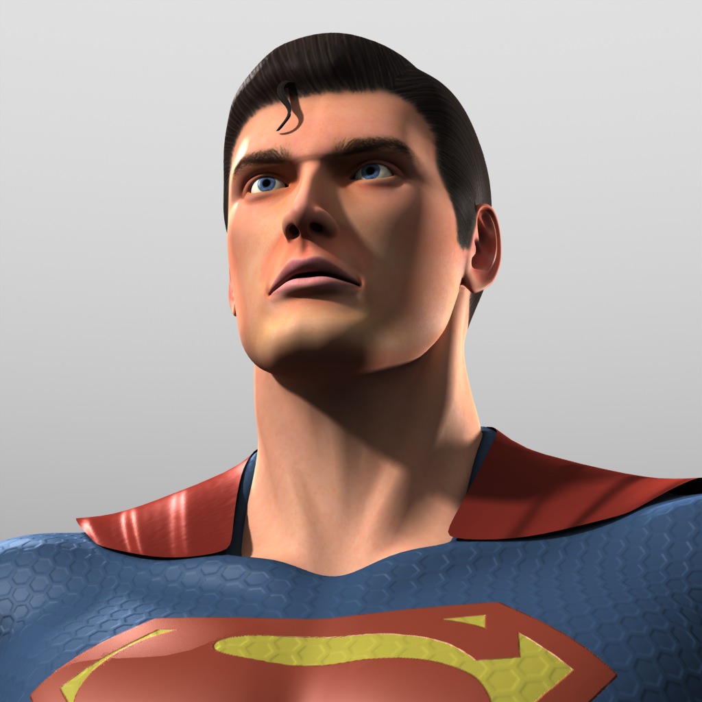 Man of Steel Costume Low-poly 3D model_3