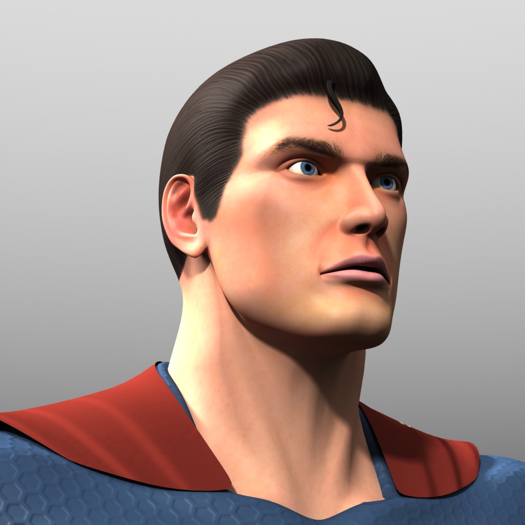 Man of Steel Costume Low-poly 3D model_4