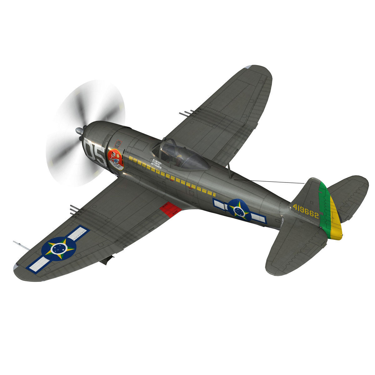Republic P-47D Thunderbolt - Brazilian Air Force 3D model_6