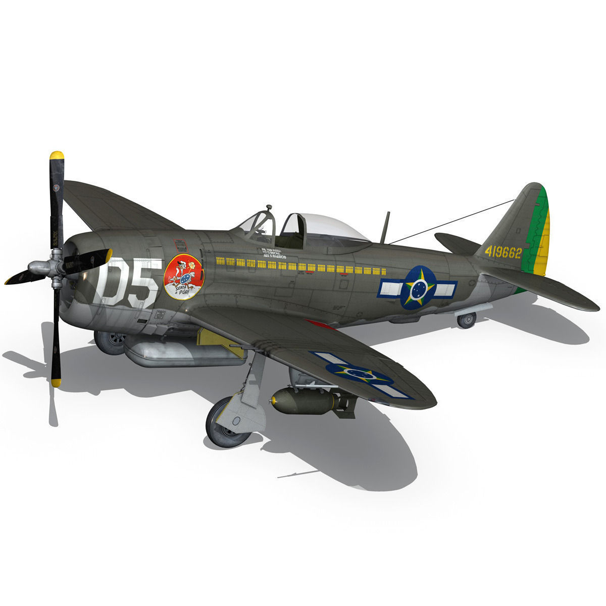Republic P-47D Thunderbolt - Brazilian Air Force 3D model_9