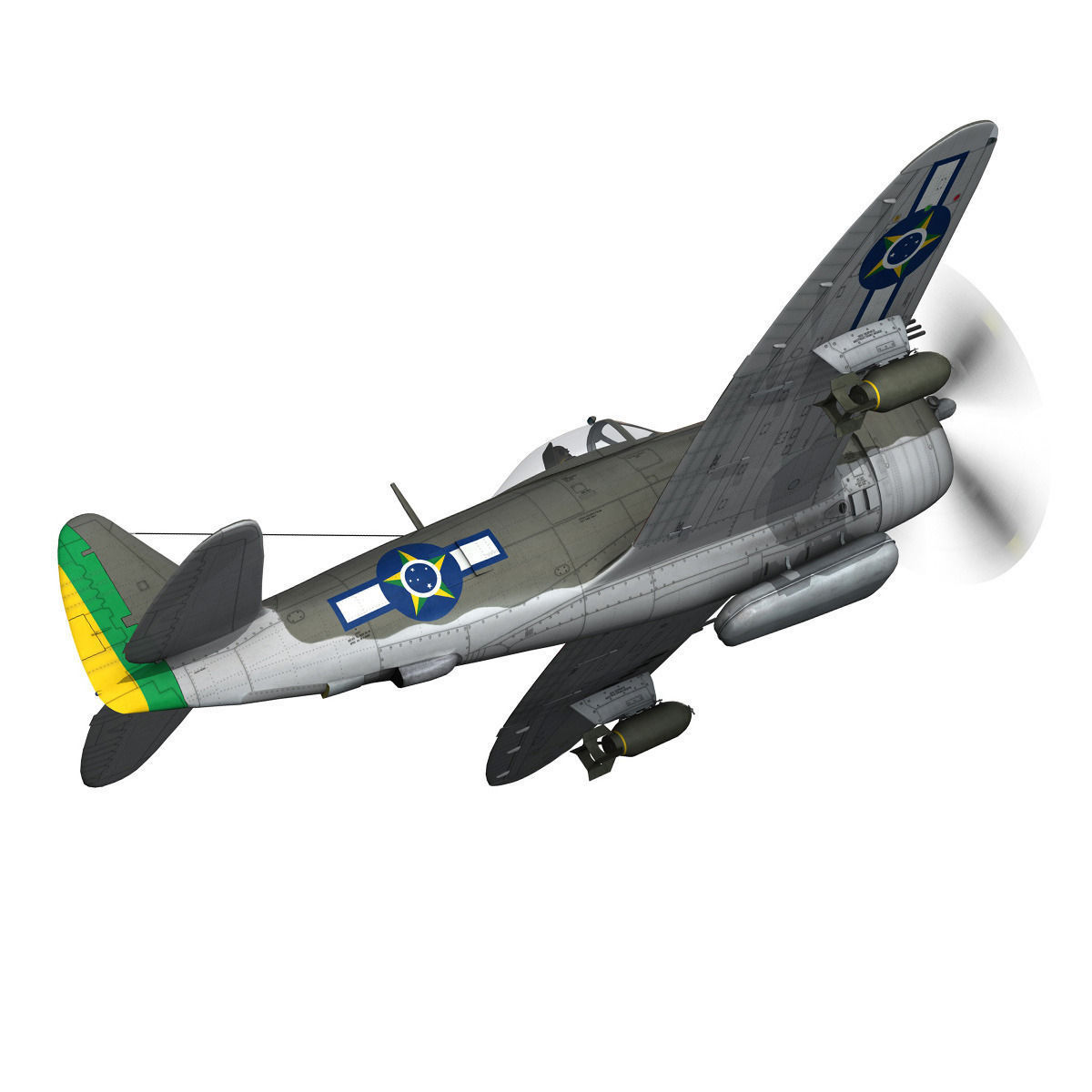 Republic P-47D Thunderbolt - Brazilian Air Force 3D model_5