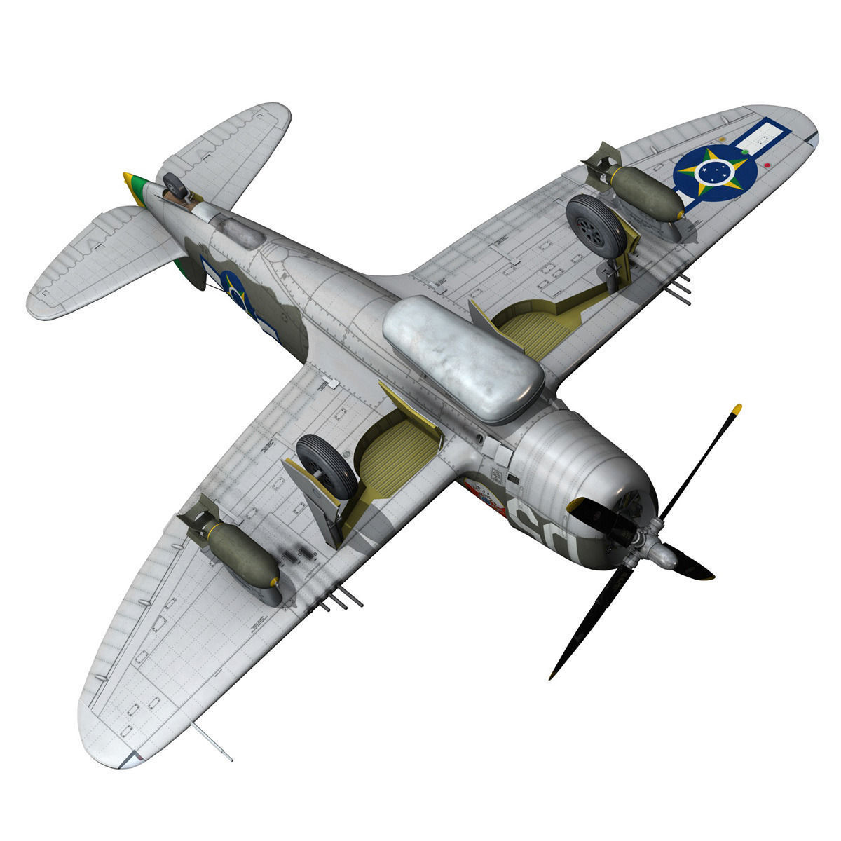 Republic P-47D Thunderbolt - Brazilian Air Force 3D model_14