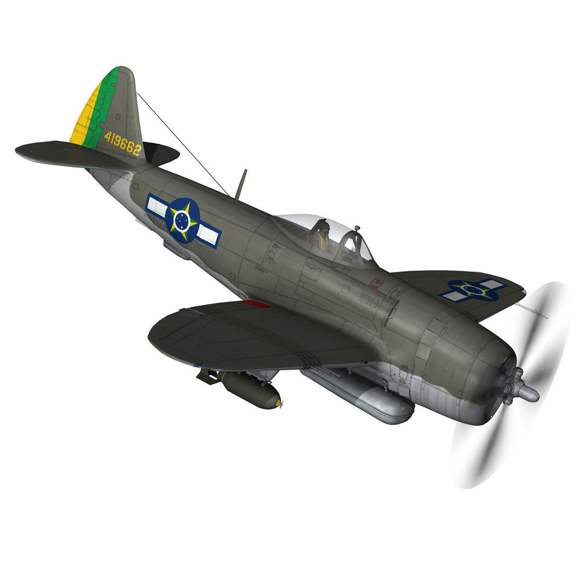 Republic P-47D Thunderbolt - Brazilian Air Force 3D model_4