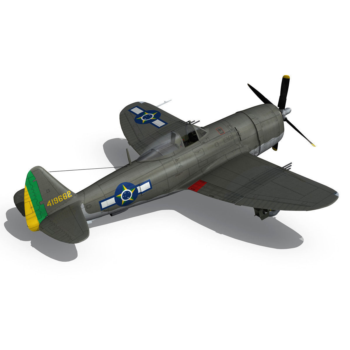 Republic P-47D Thunderbolt - Brazilian Air Force 3D model_10