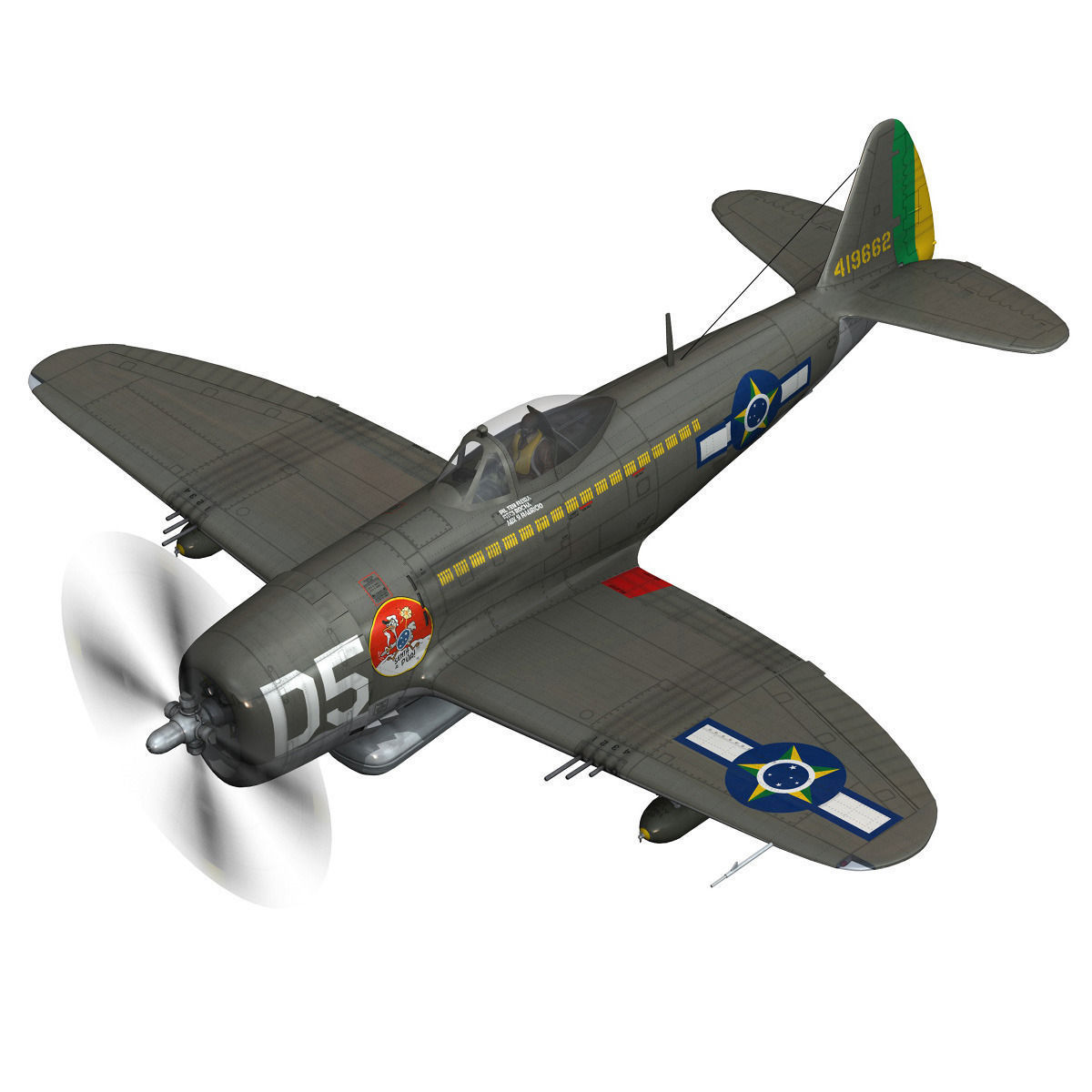 Republic P-47D Thunderbolt - Brazilian Air Force 3D model_3