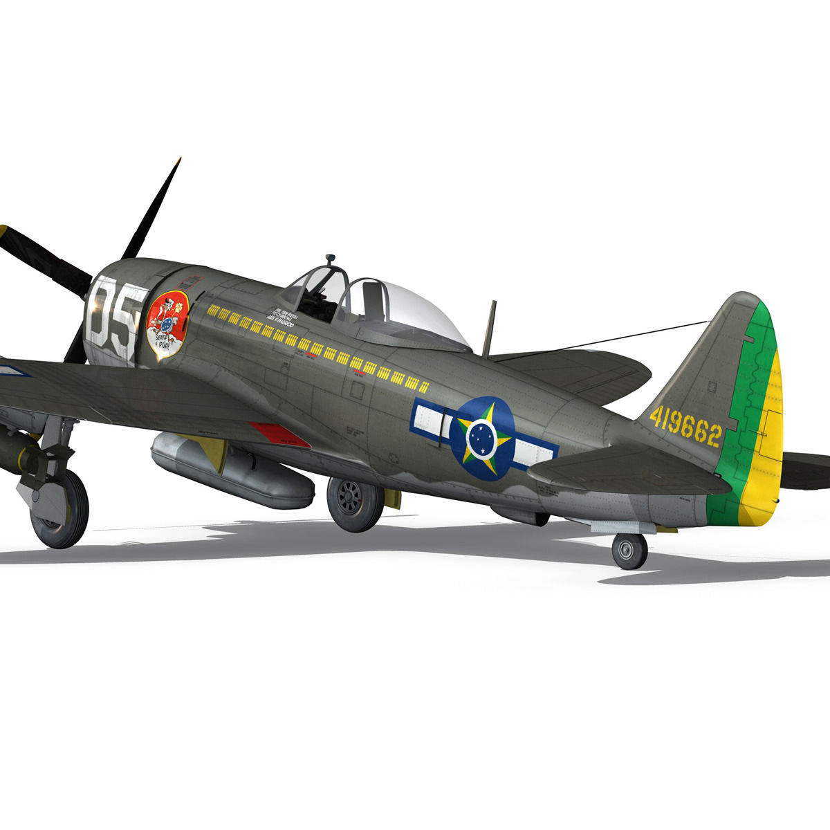 Republic P-47D Thunderbolt - Brazilian Air Force 3D model_11