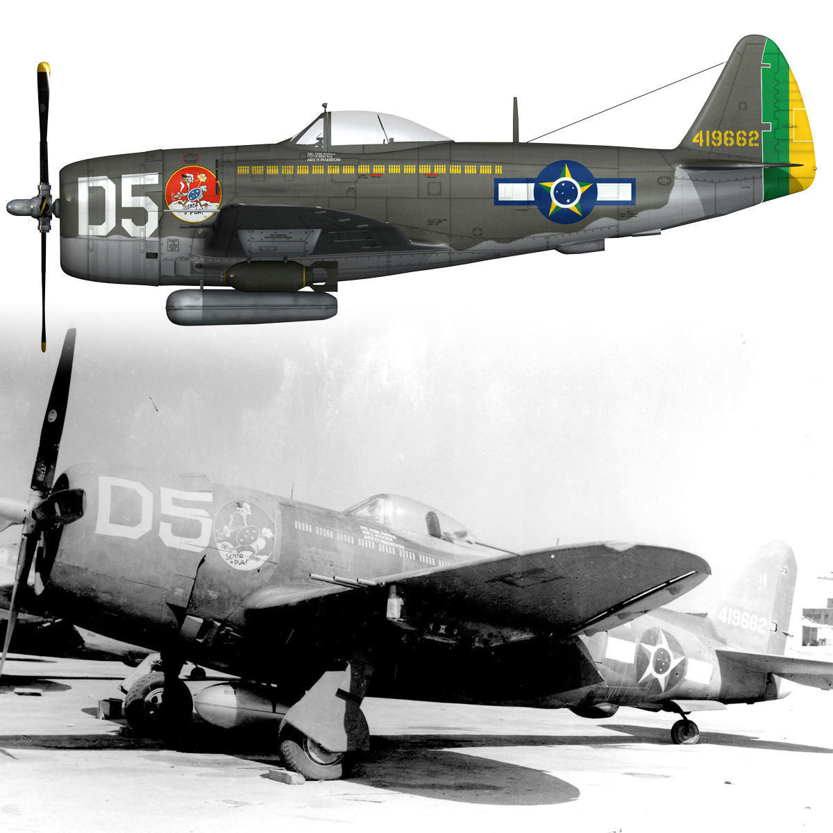 Republic P-47D Thunderbolt - Brazilian Air Force 3D model_18