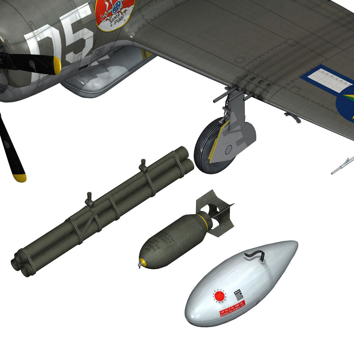 Republic P-47D Thunderbolt - Brazilian Air Force 3D model_17