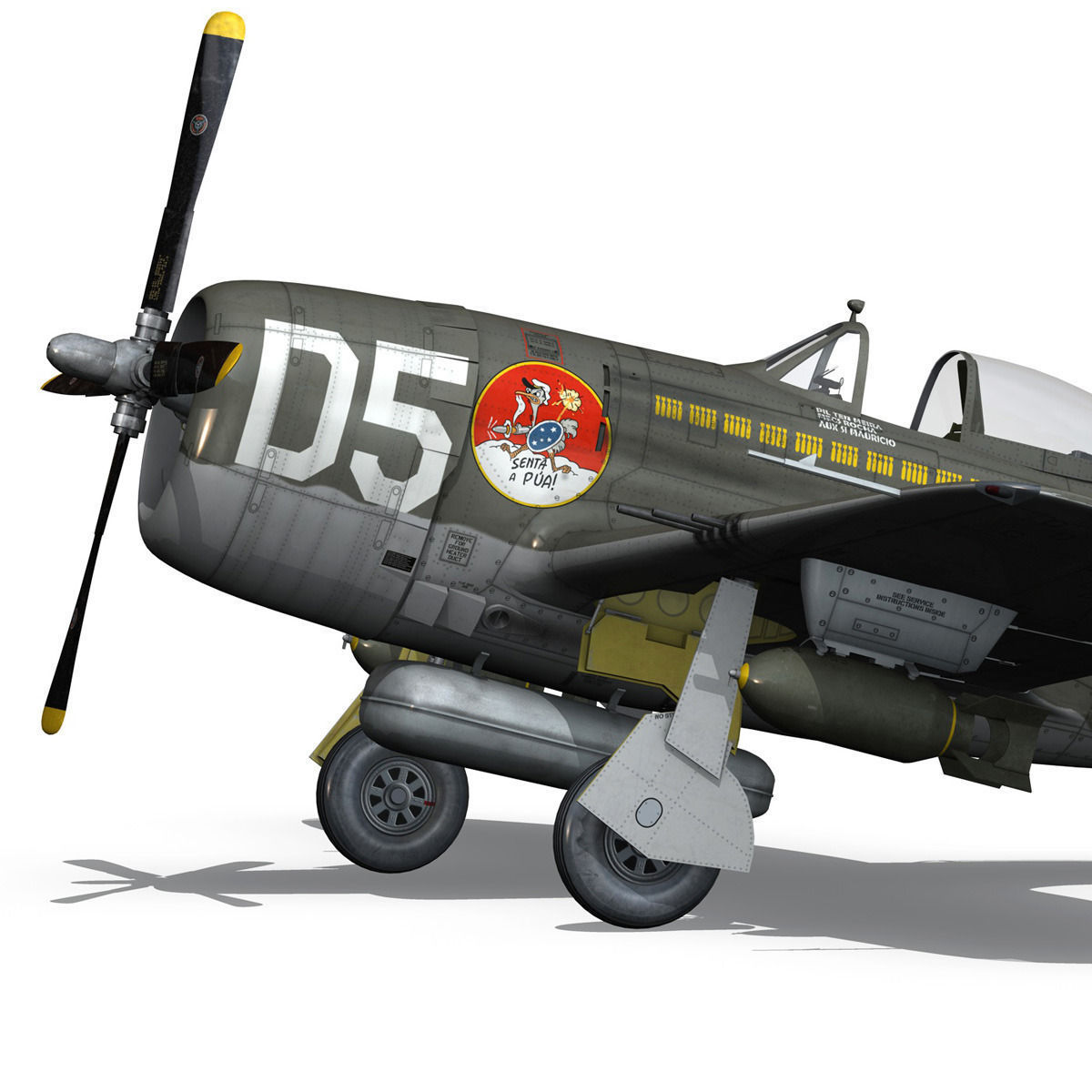 Republic P-47D Thunderbolt - Brazilian Air Force 3D model_8