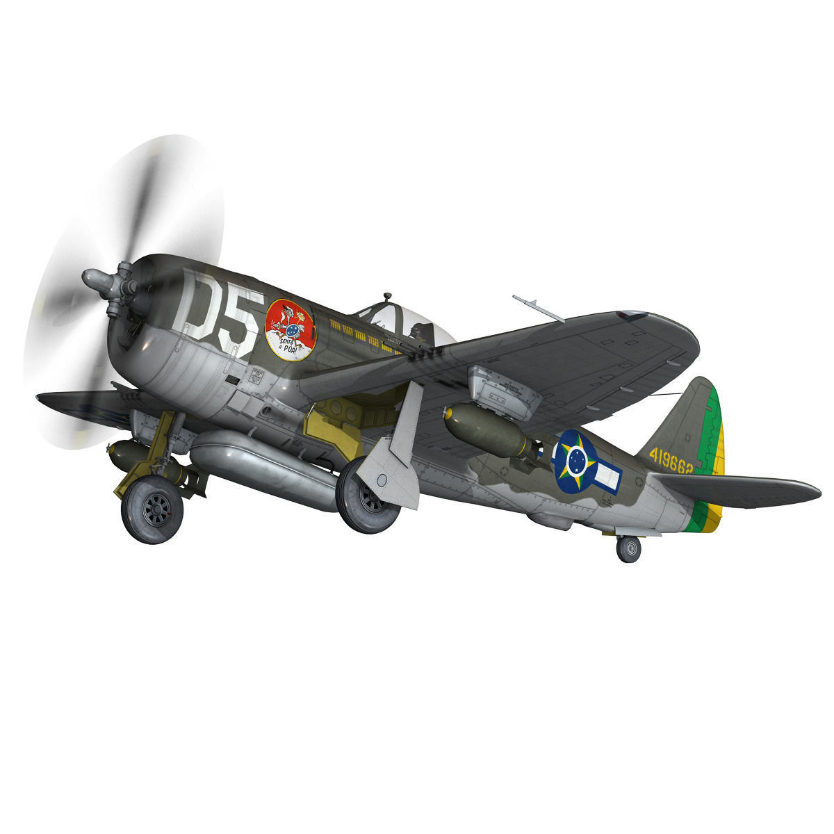 Republic P-47D Thunderbolt - Brazilian Air Force 3D model_7