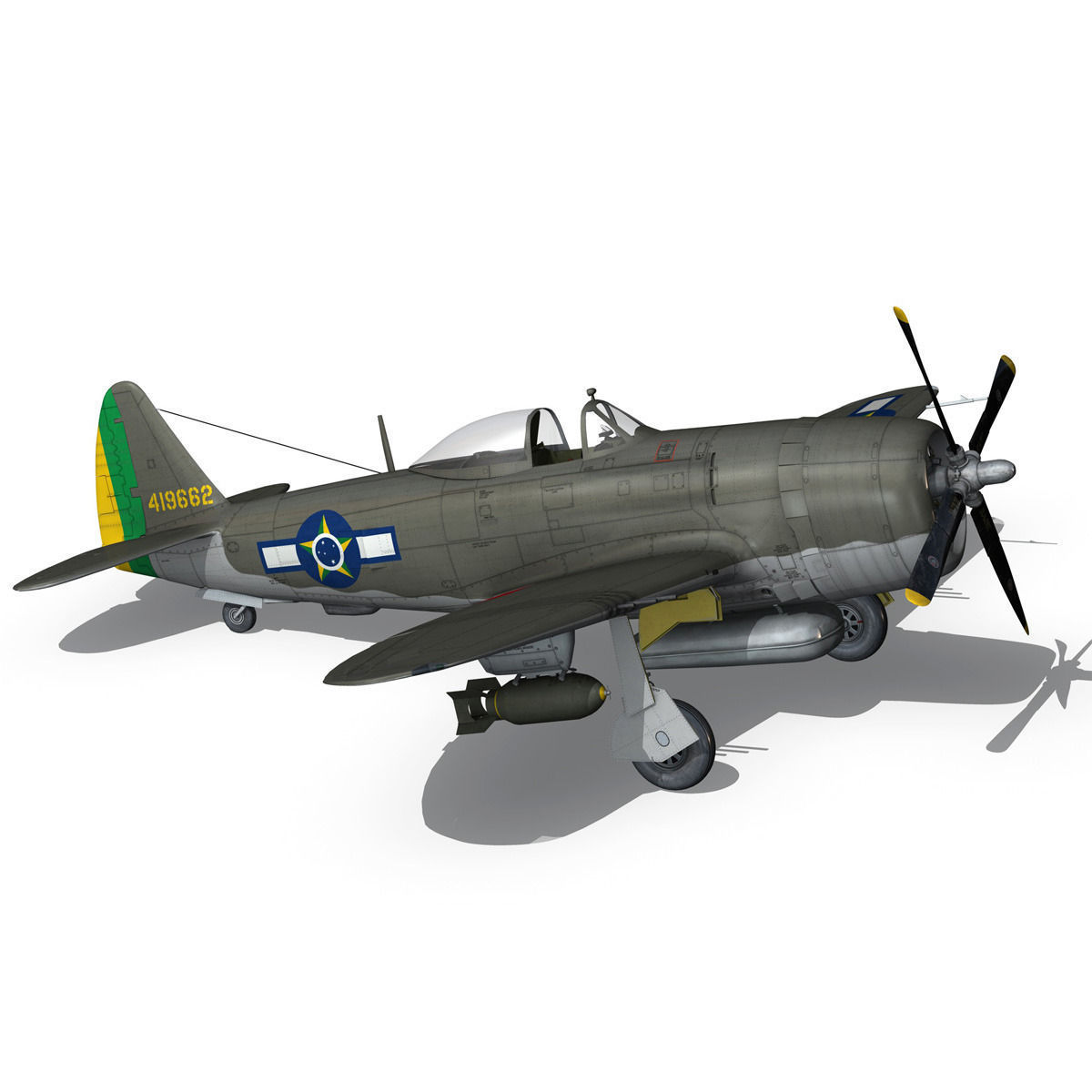 Republic P-47D Thunderbolt - Brazilian Air Force 3D model_12