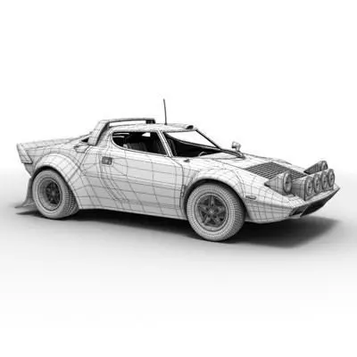Lancia Stratos rallycar 3D model