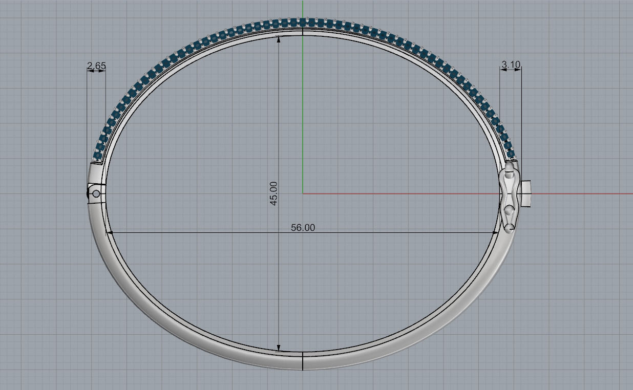 3 rows bracelet 45x56cm 3D print model_5