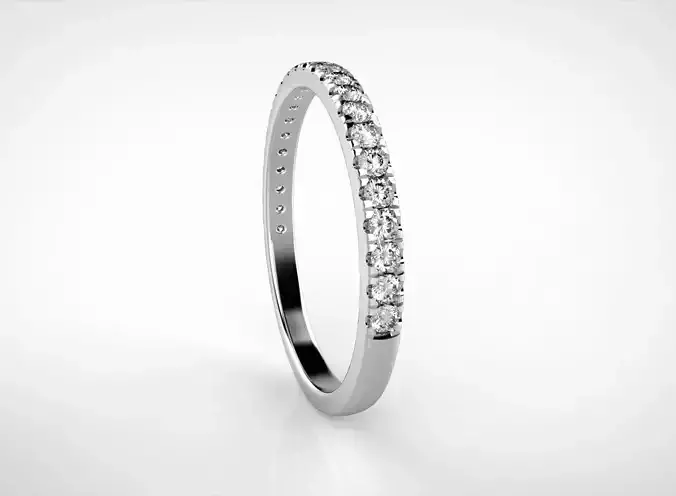 One row diamonds wedding ring Free 3D print model