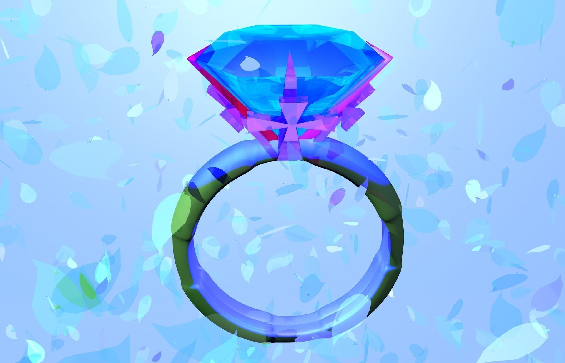 gemstone ring Low-poly 3D model_2