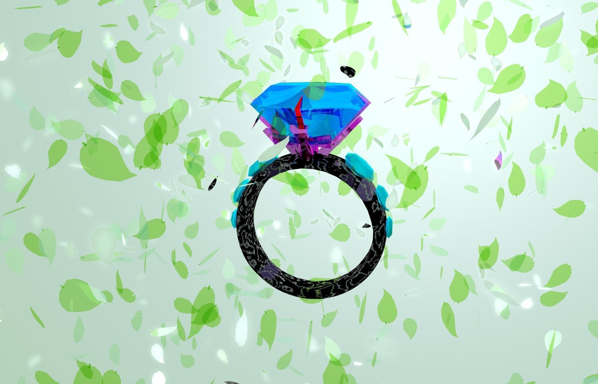 gemstone ring Low-poly 3D model_3
