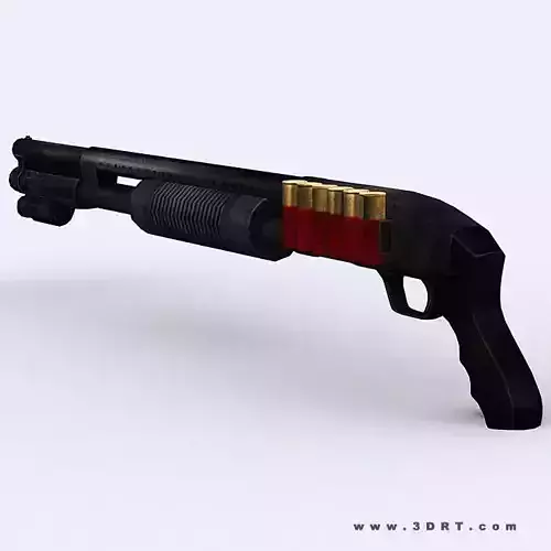 3DRT - Modern Firearms Animated - Shotgun Mossberg 500 Cruiser Low-poly 3D model