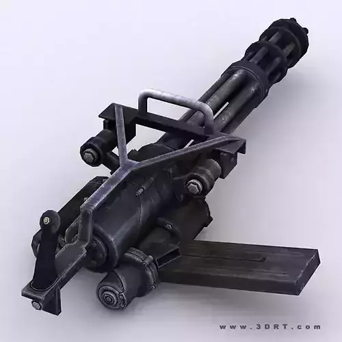 3DRT - Modern Firearms Animated - Minigun M134 Low-poly 3D model