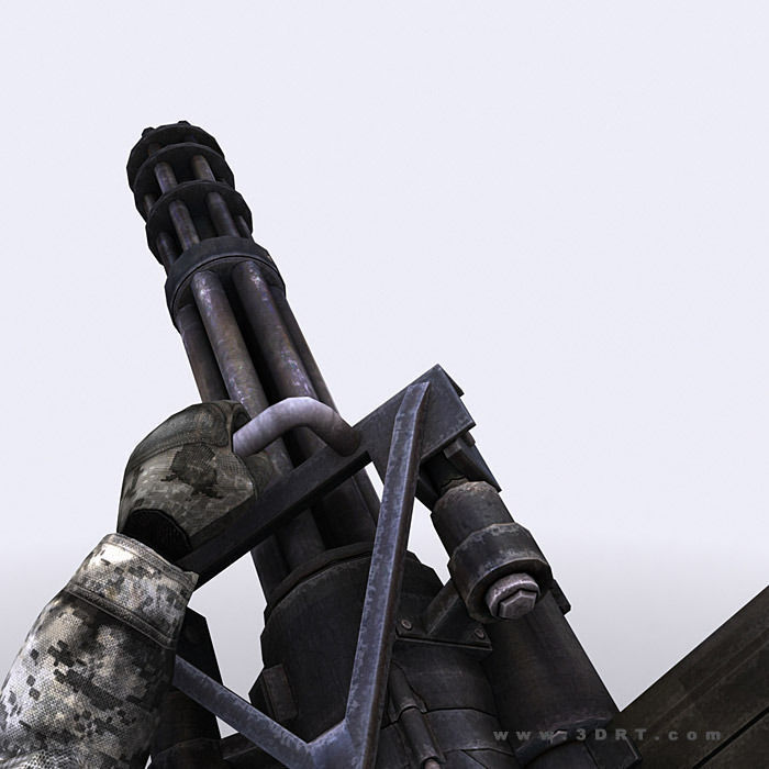 3D model 3DRT - Modern Firearms Animated - Minigun M134 VR / AR / low ...