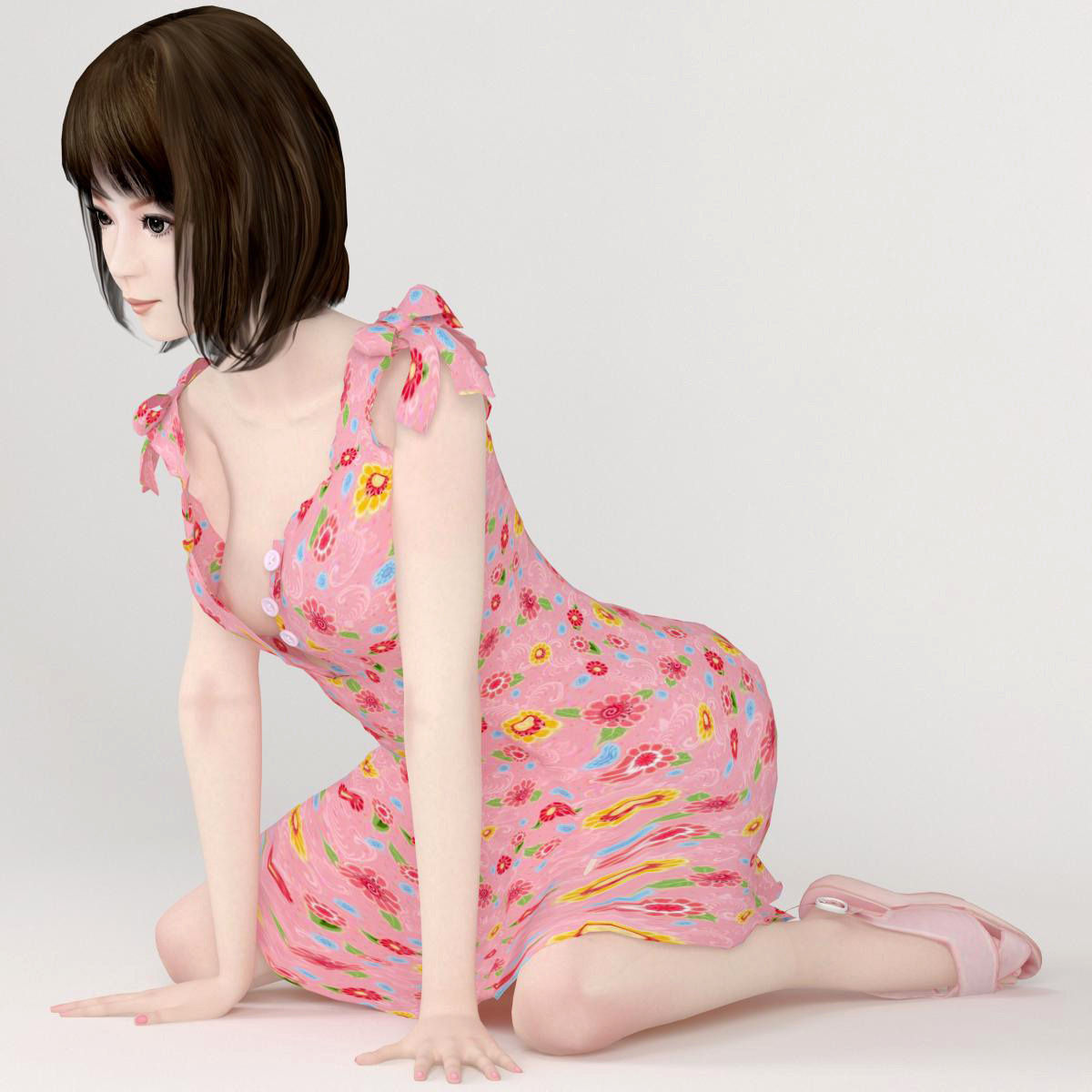 Mariko dress pose 06 3D model_2