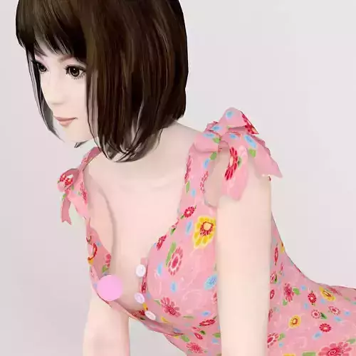 Mariko dress pose 06 3D model