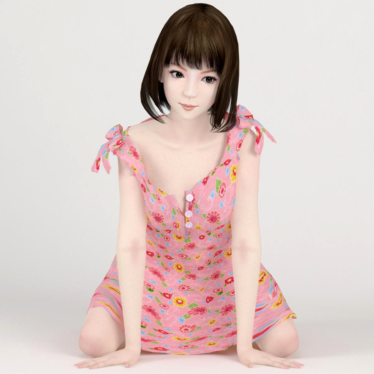 Mariko dress pose 06 3D model_5