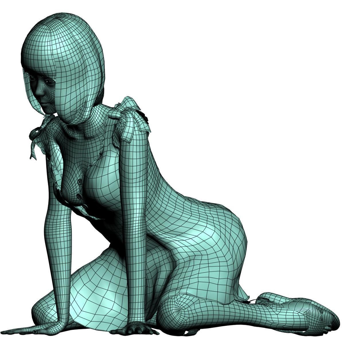 Mariko dress pose 06 3D model_15