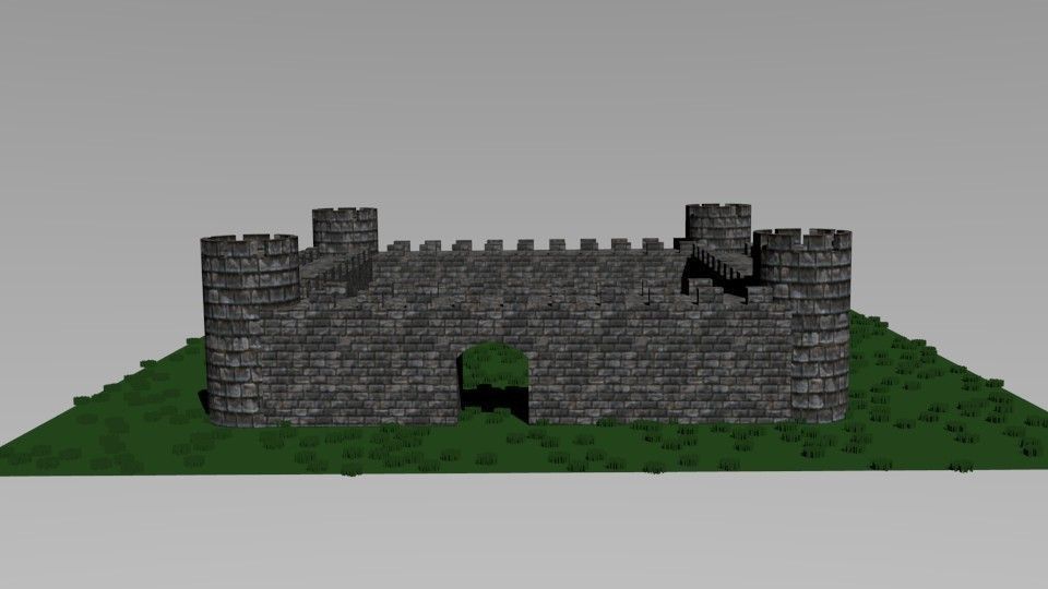 castle with golden dome 3D model_5