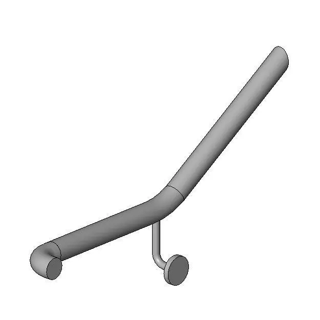Handrail - Round w Extension - Start-Offset Free 3D model