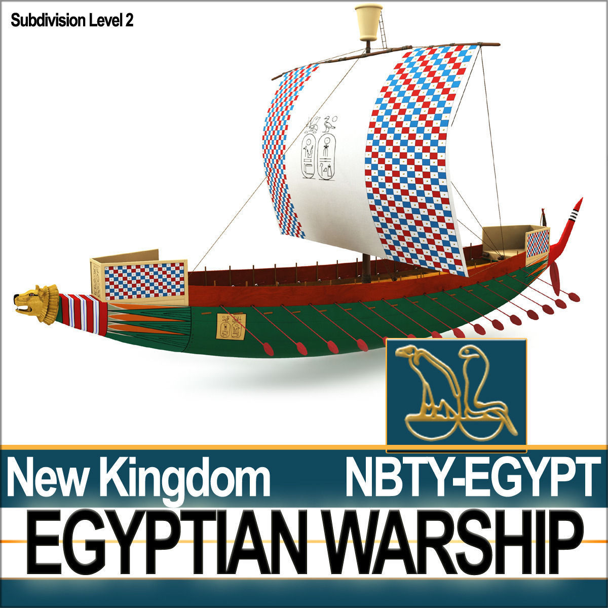 Ancient Egypt Warship Kepnet NK 3D model_8