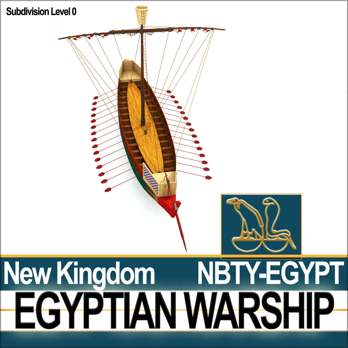 Ancient Egypt Warship Kepnet NK 3D model_7