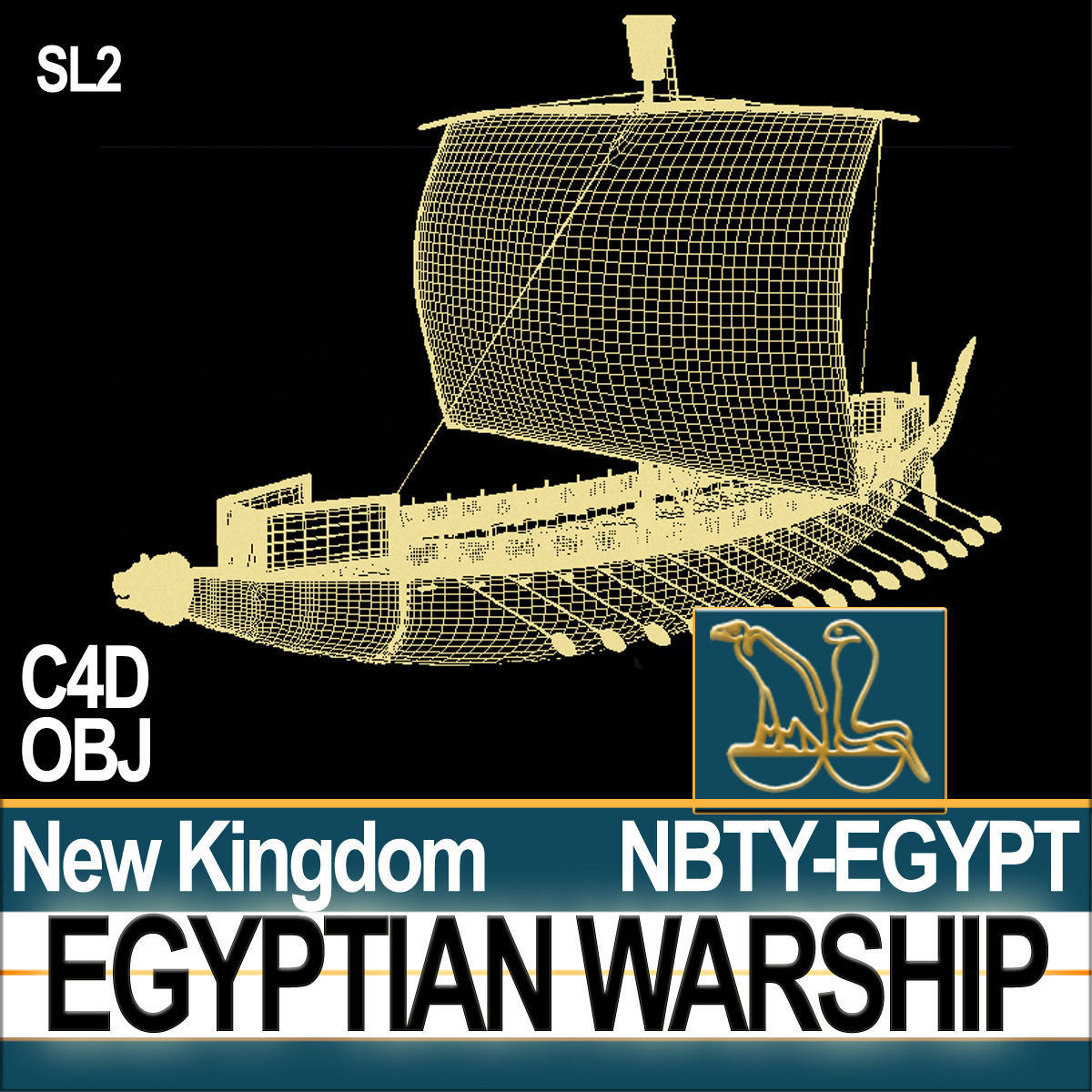 Ancient Egypt Warship Kepnet NK 3D model_14