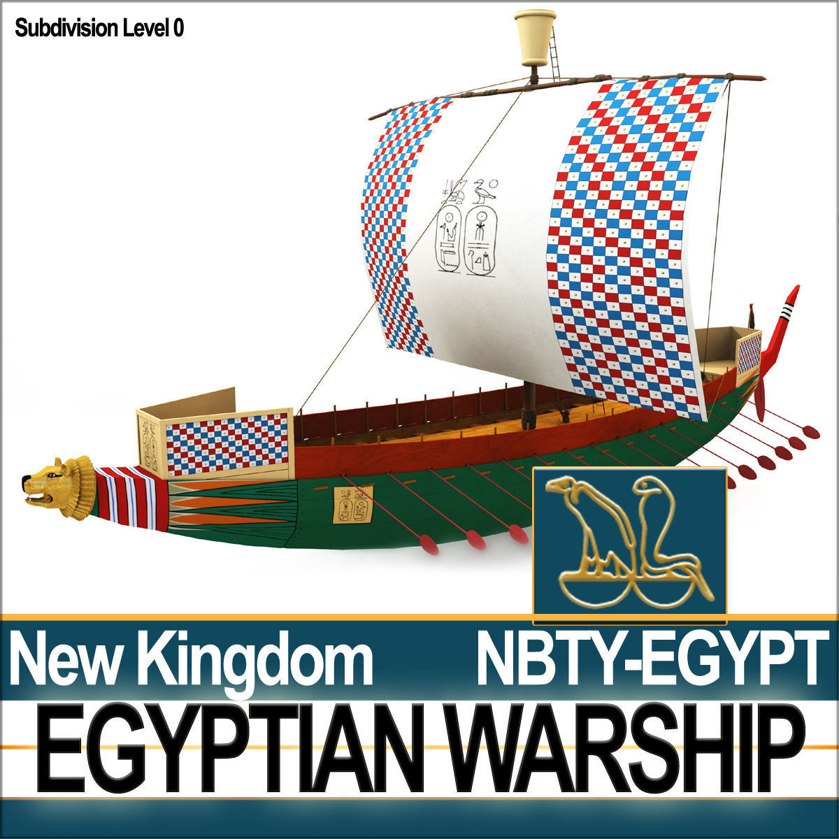 Ancient Egypt Warship Kepnet NK 3D model_11