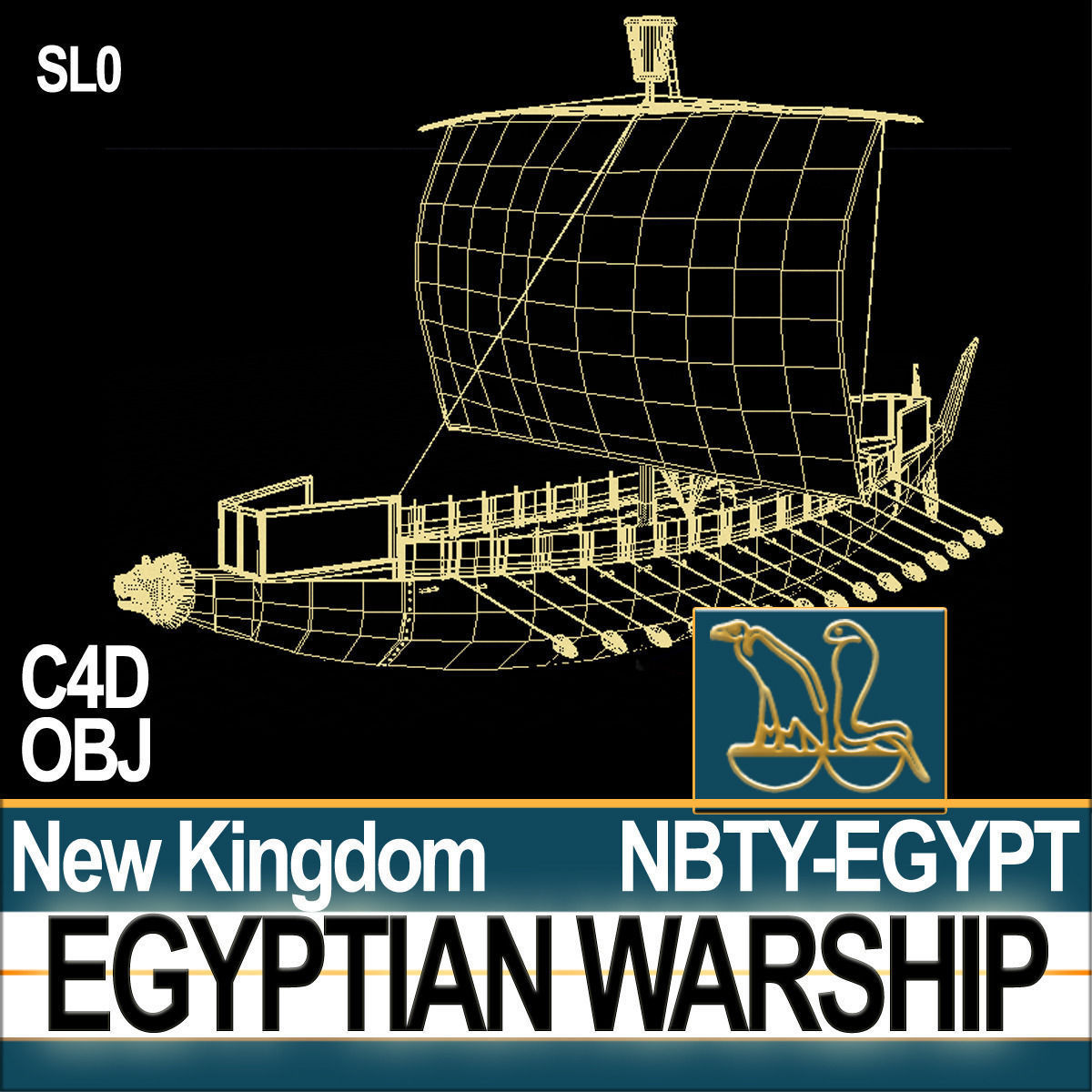 Ancient Egypt Warship Kepnet NK 3D model_12