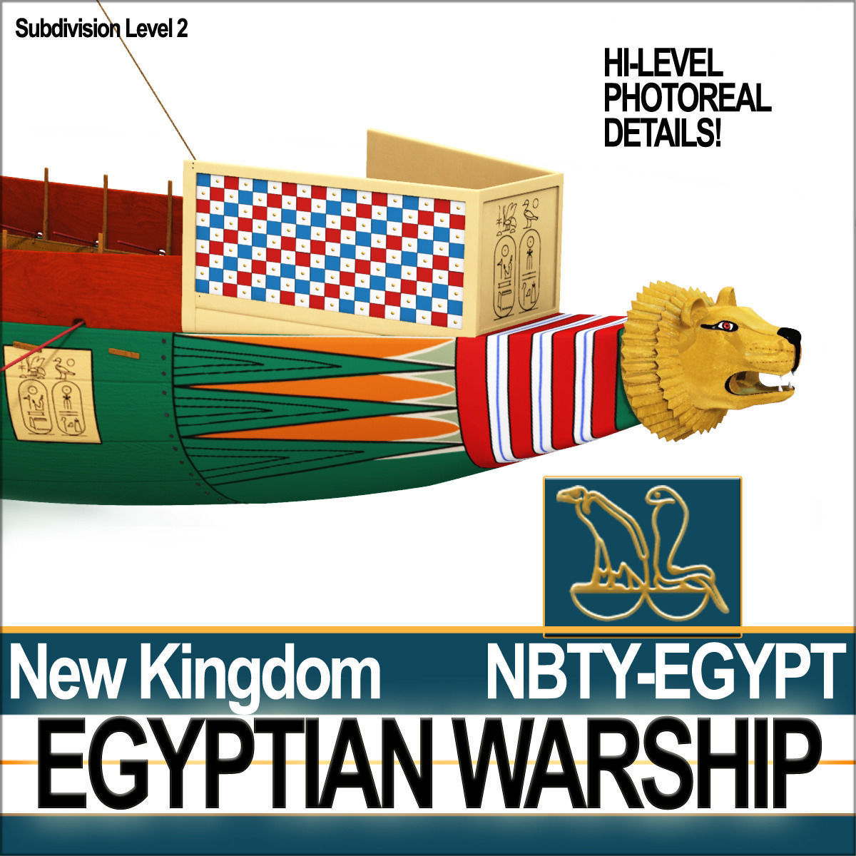 Ancient Egypt Warship Kepnet NK 3D model_5