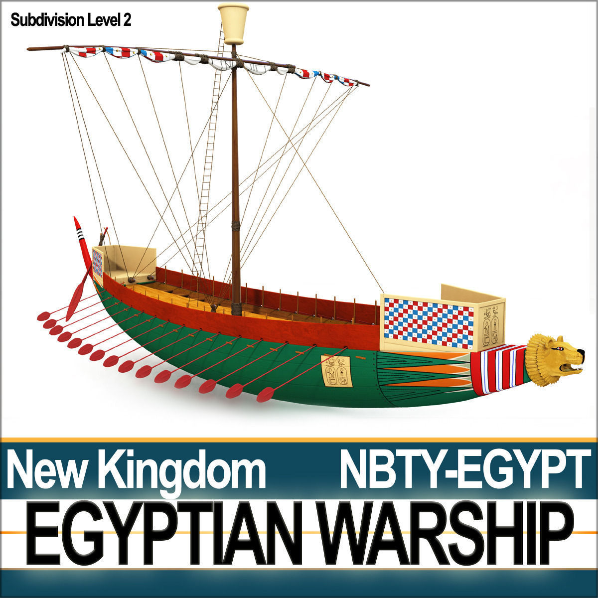 Ancient Egypt Warship Kepnet NK 3D model_10