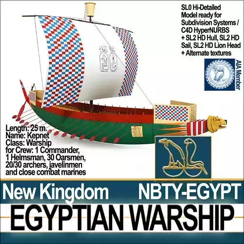 Ancient Egypt Warship Kepnet NK 3D model