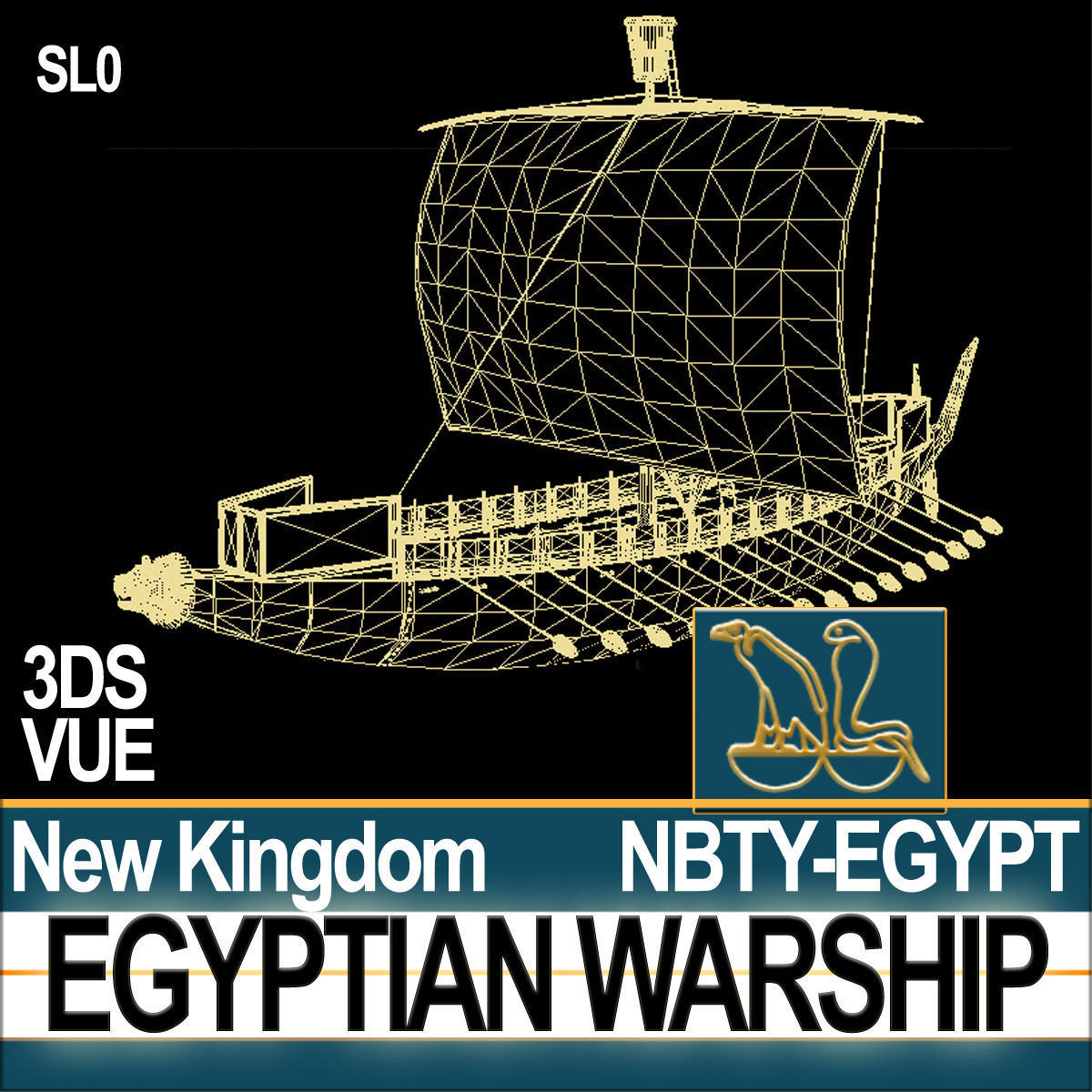 Ancient Egypt Warship Kepnet NK 3D model_13
