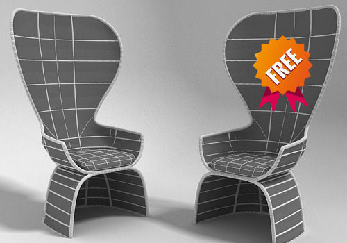 Crinoline C5P Armchair BeB Italia Free 3D model_2
