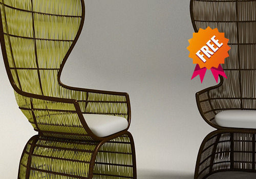 Crinoline C5P Armchair BeB Italia Free 3D model_1