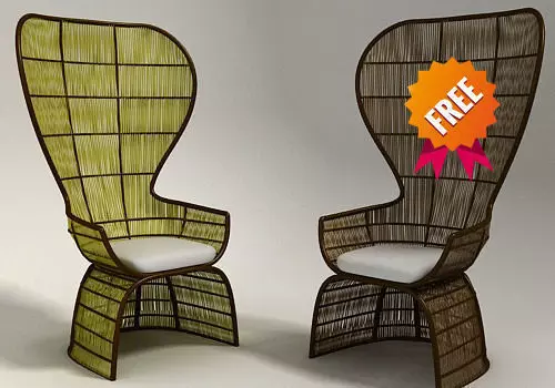 Crinoline C5P Armchair BeB Italia Free 3D model_0