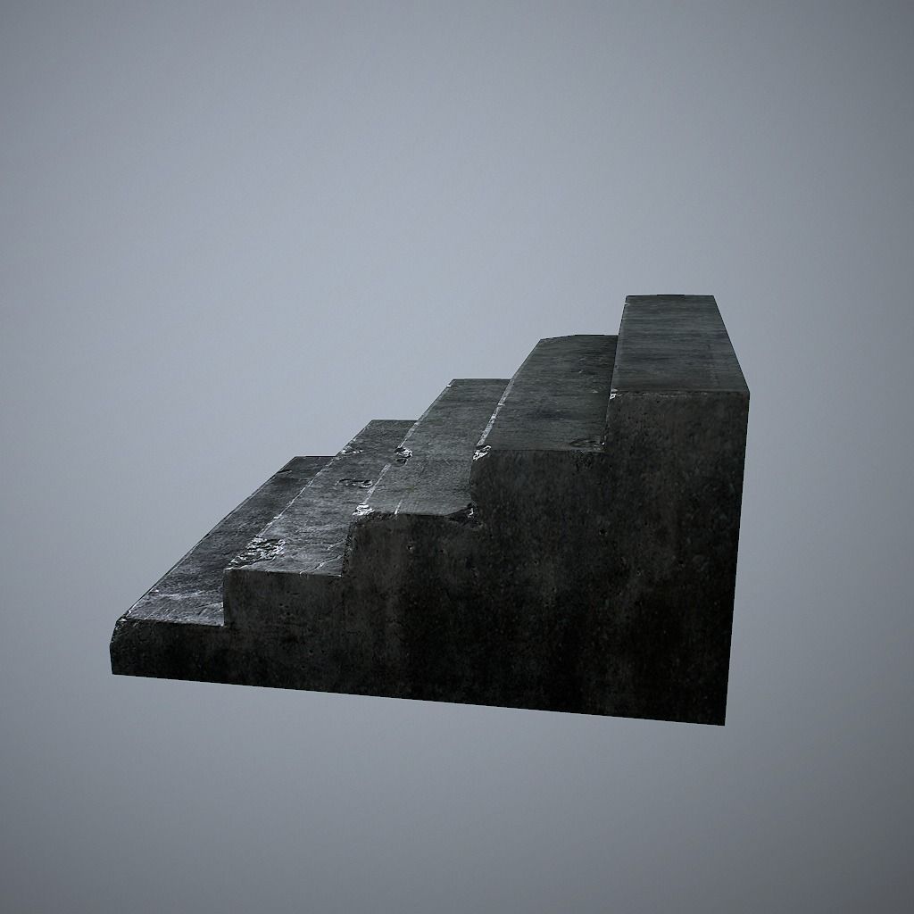 Old Stairs Low-poly 3D model_4