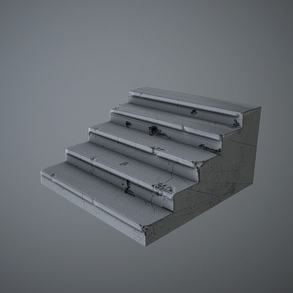 Old Stairs Low-poly 3D model_8