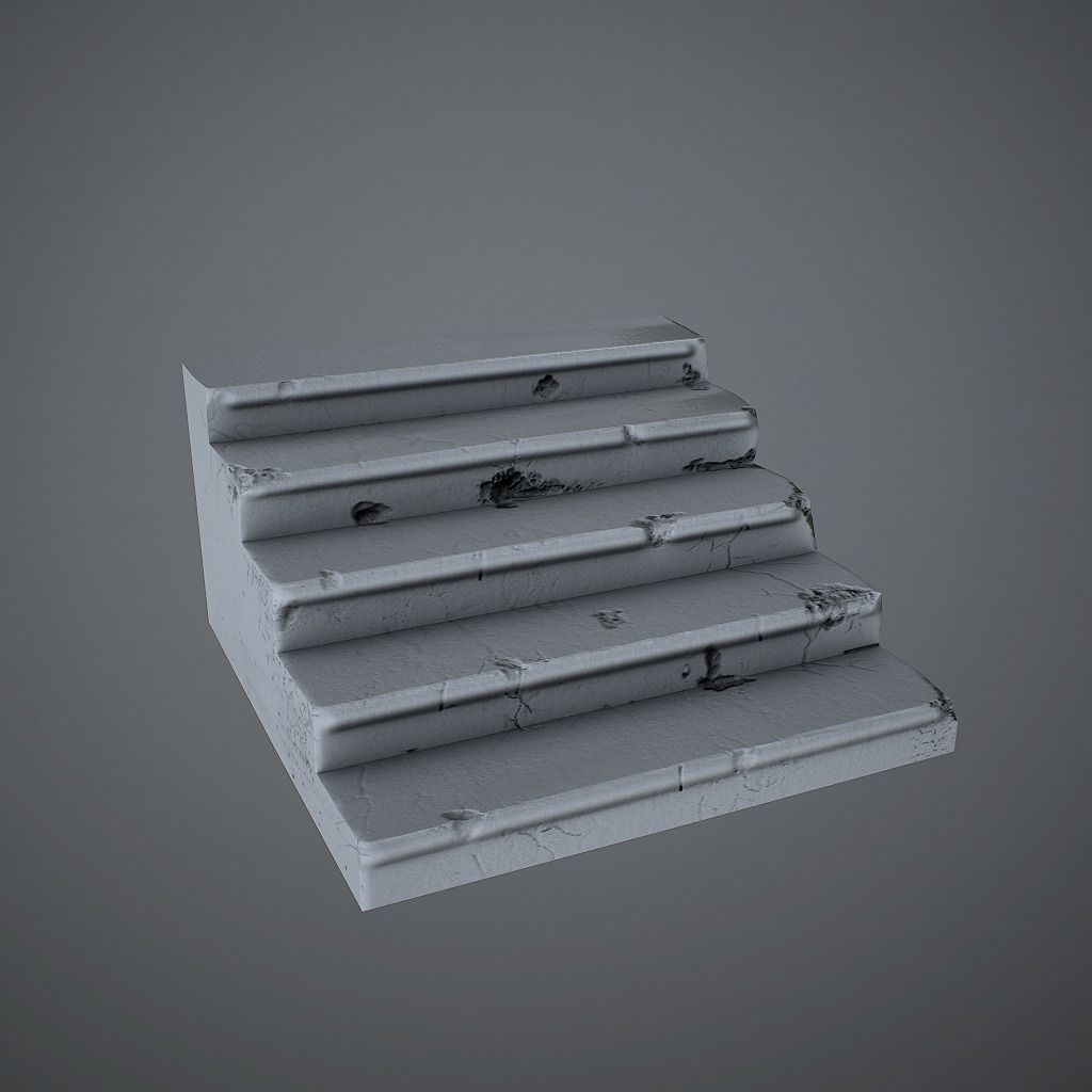 Old Stairs Low-poly 3D model_5