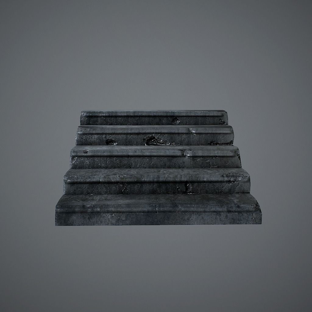 Old Stairs Low-poly 3D model_3