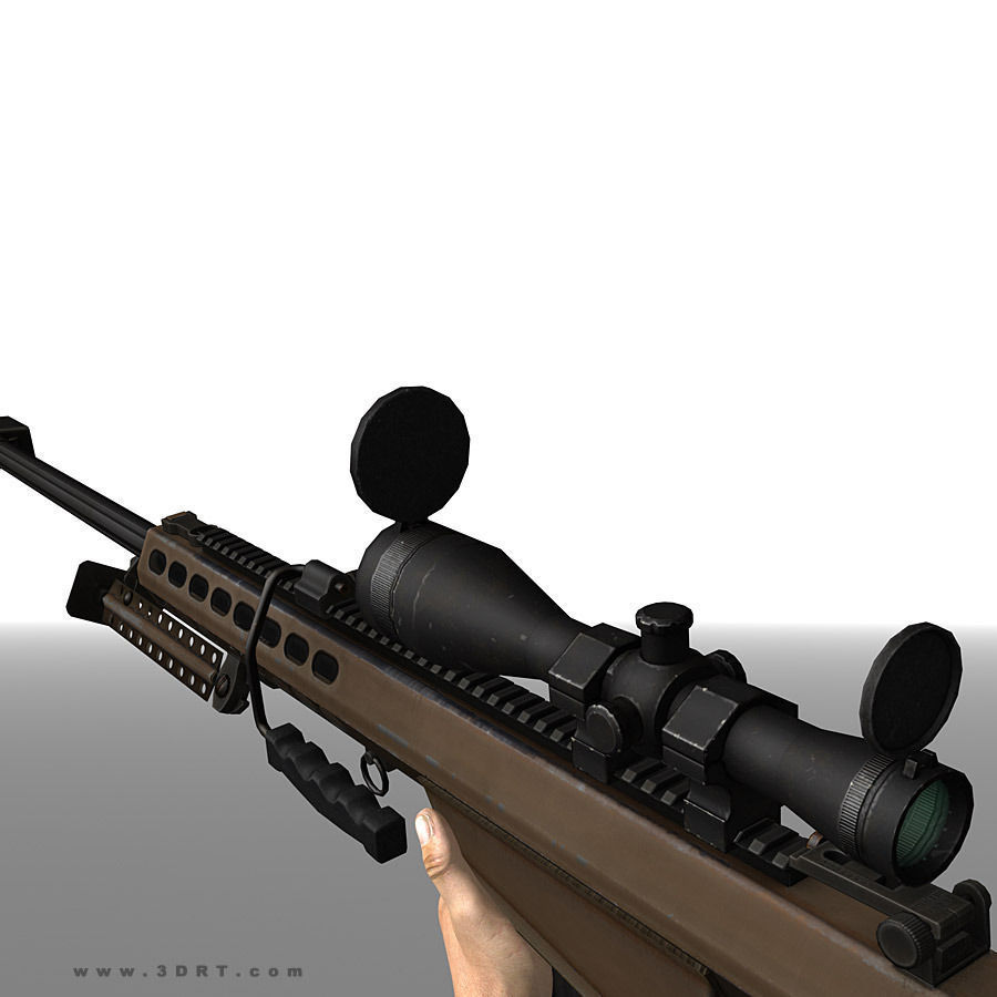 3DRT - Modern Firearms Animated - M107 Low-poly 3D model_2