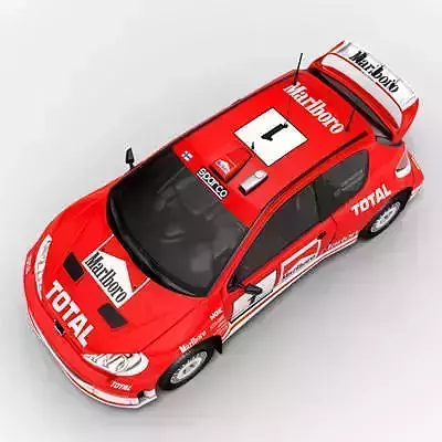 Peugeot 206 WRC rallycar 3D model
