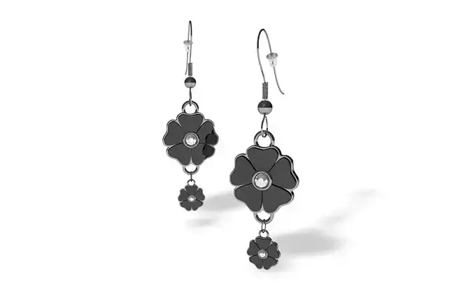 Gothic Flower Earring 3D print model