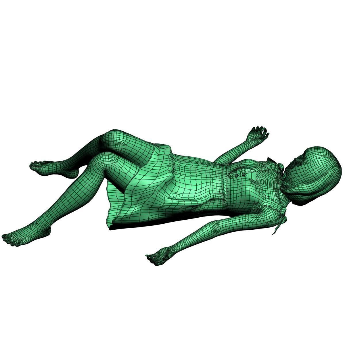 8 poses of Mariko in pink dress 3D model_38